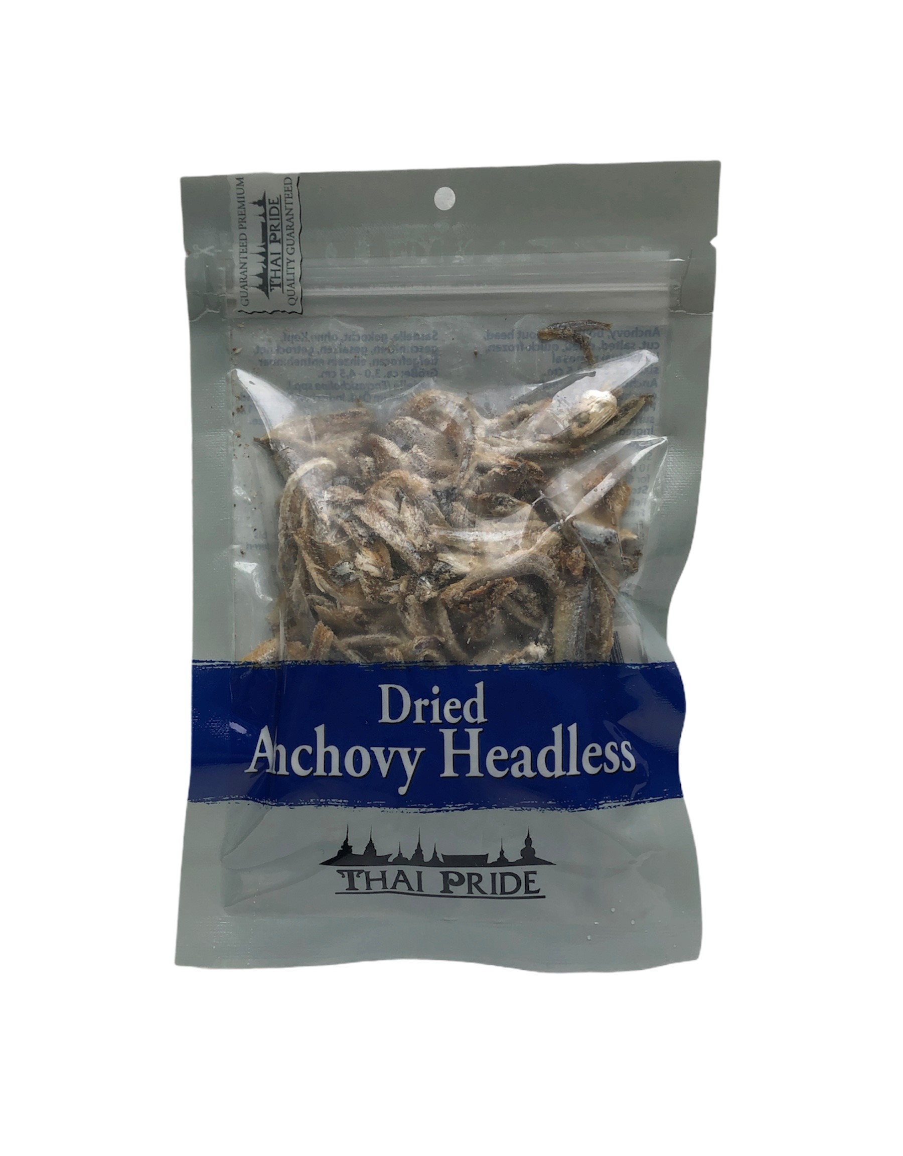 Ikan Teri tampa Kepala - Getrocknete Anchovis ohne Kopf, Thai Pride, 100g