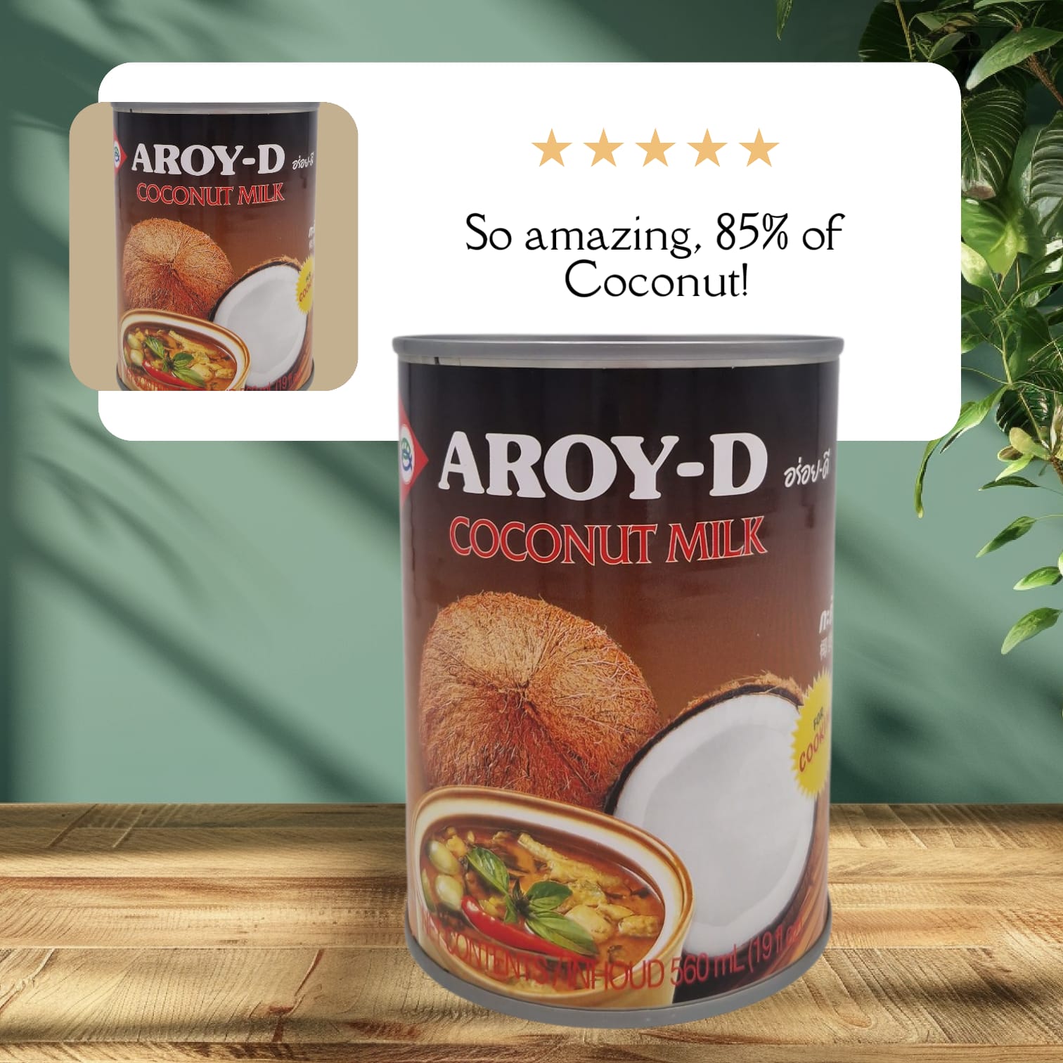 Kokosmilch zum Kochen, Aroy-D, 560ml
