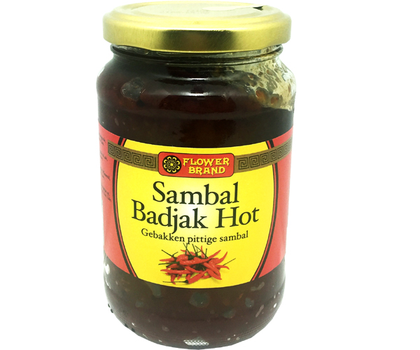 Sambal Badjak, Hot, Flower Brand, 375g