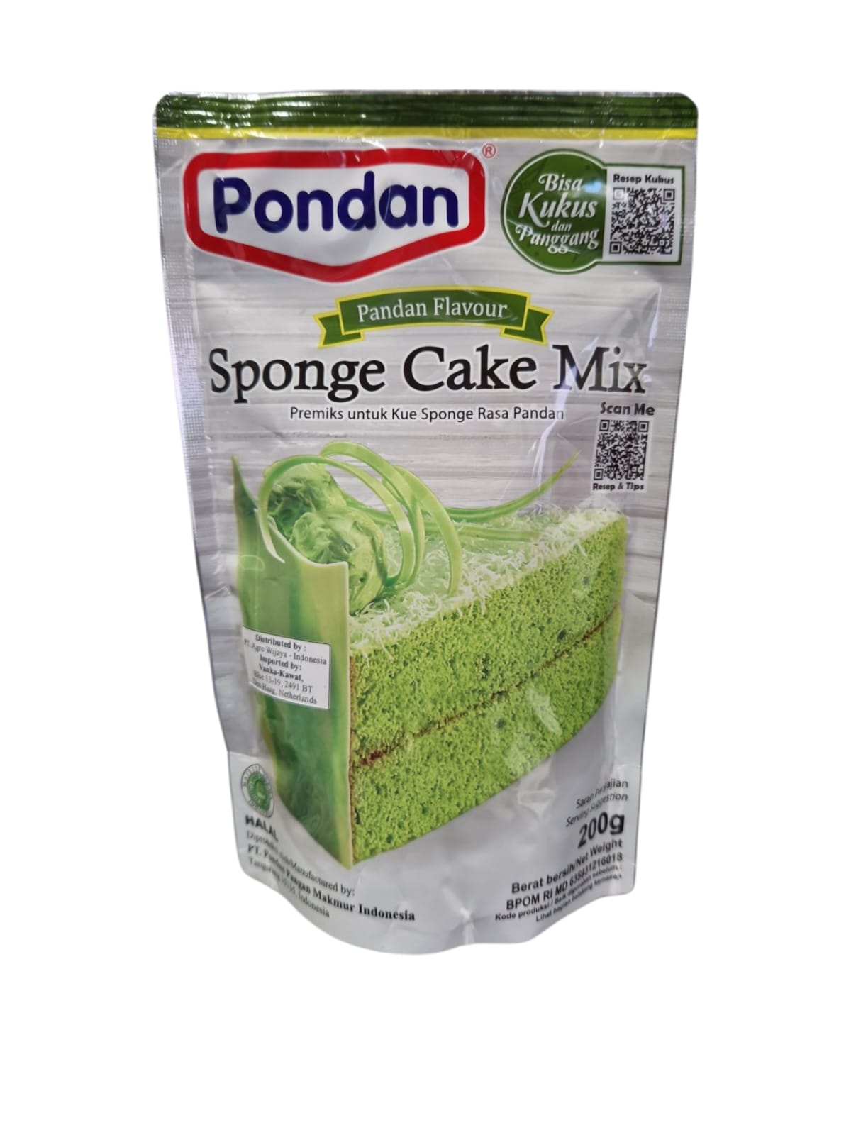 Sponge Pandan Cake Mix, Pondan, 200g